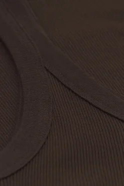 Tank Top Prążkowany z Bawełny Superior