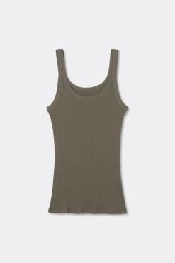 Tank Top Prążkowany z Bawełny Superior