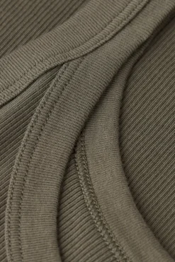 Tank Top Prążkowany z Bawełny Superior