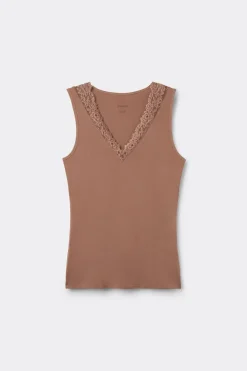 Tank Top z Modalu i Koronki Pretty Flower