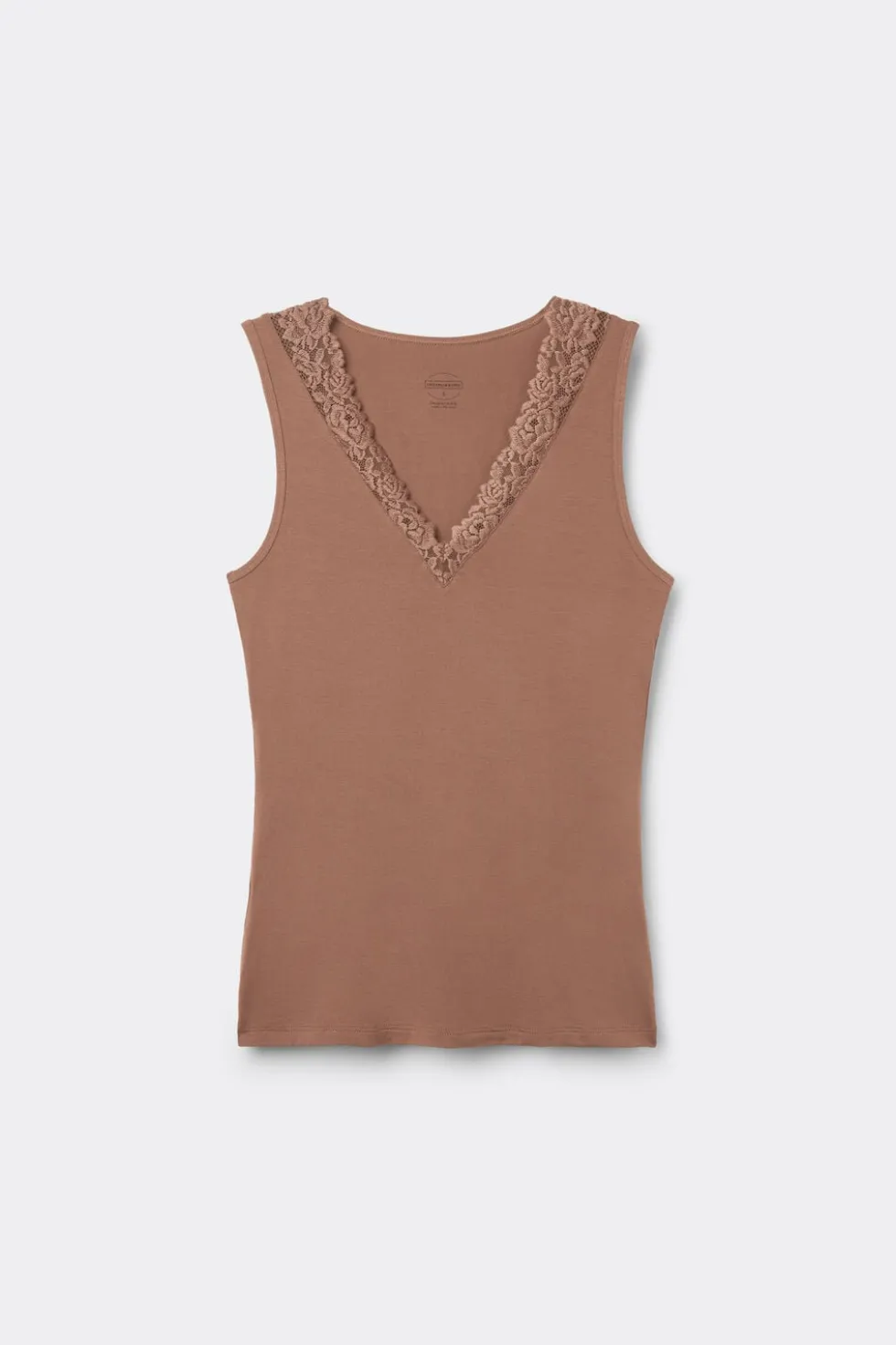 Tank Top z Modalu i Koronki Pretty Flower
