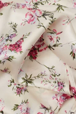 Top z Jedwabiu z Nadrukiem Pretty Flowers