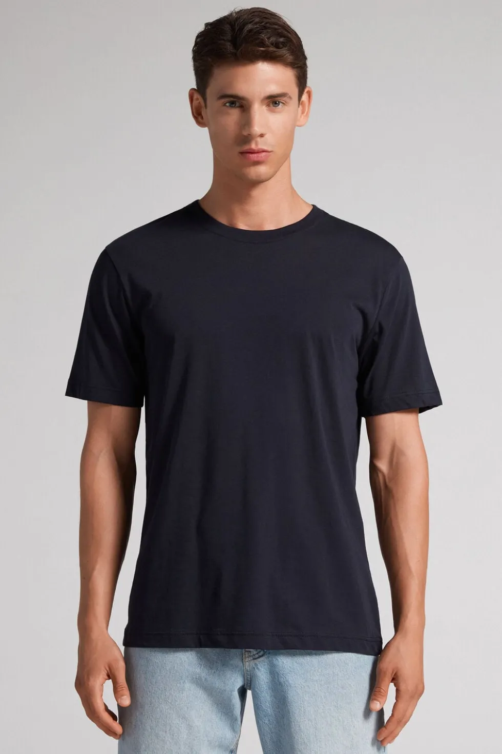T-shirt o Regularnym Kroju z Bawełny Superior Extrafine