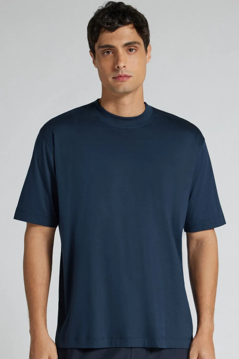 T-shirt Oversize z Merceryzowanej Bawełny Superlight filo Premium
