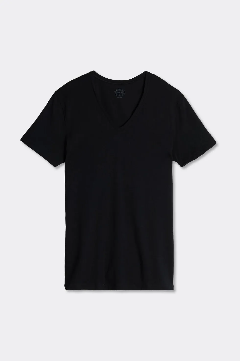 T-shirt z Dekoltem w Kształcie Litery V z Bawełny Superior Extrafine