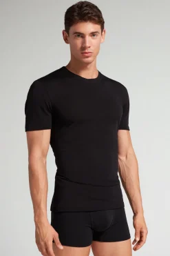 T-shirt z Krótkim Rękawem z Wełny Merino