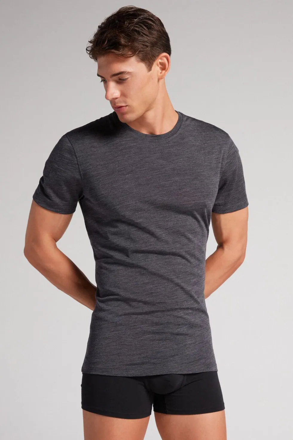 T-shirt z Krótkim Rękawem z Wełny Merino