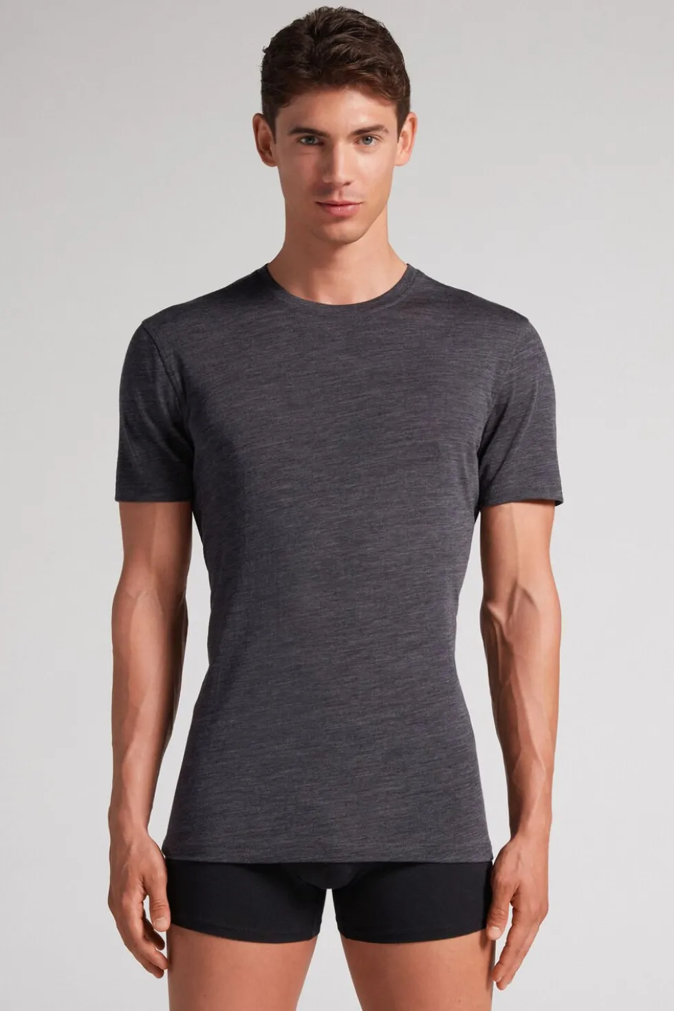 T-shirt z Krótkim Rękawem z Wełny Merino