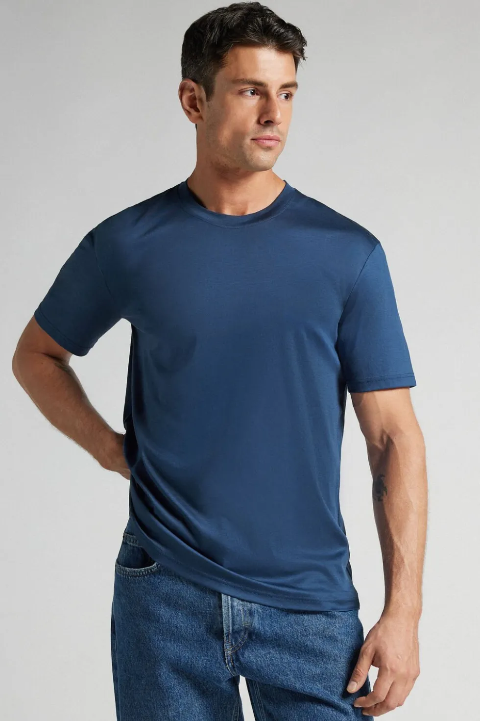 T-shirt z Merceryzowanej Bawełny filo Premium